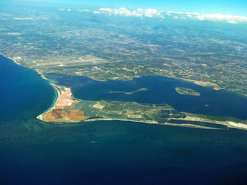 Stagnone Lagoon from sky